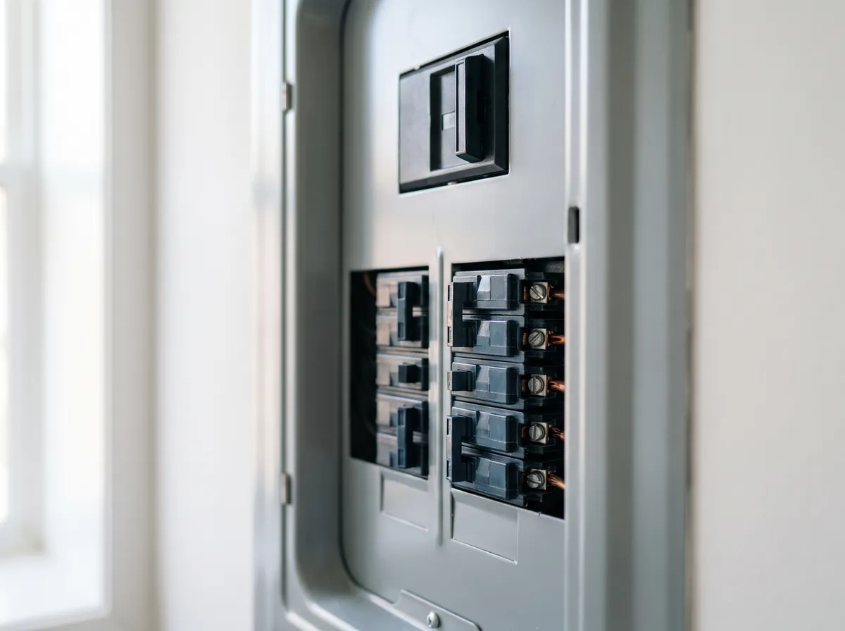 Panel eléctrico revisado durante una inspección